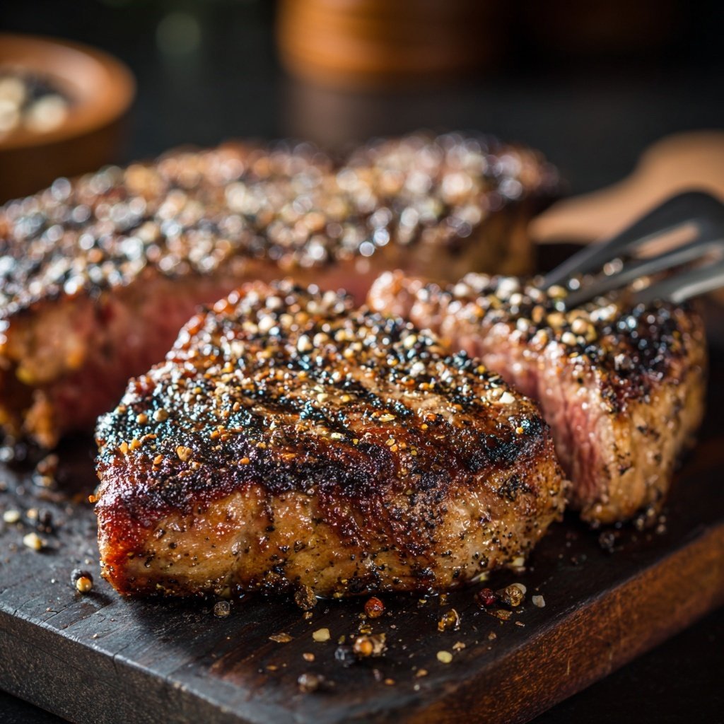 Gegrilltes Steak Mit Pfeffer Kruste