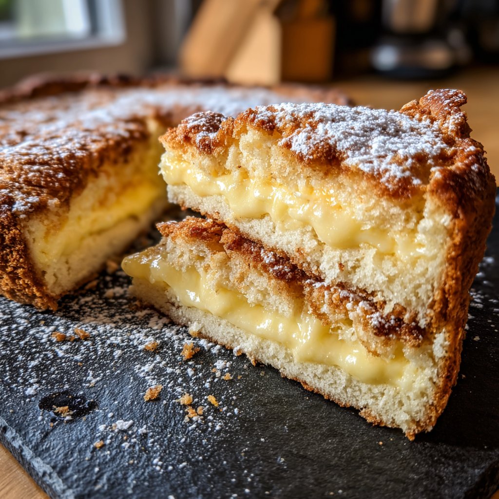 Blechkuchen mit Zitronenpudding