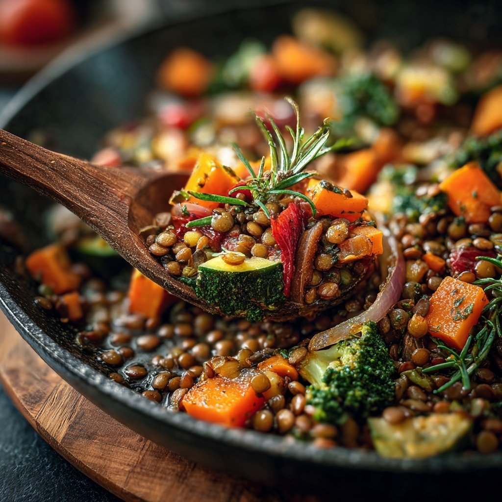 Vegetarische Linsenpfanne Schnell