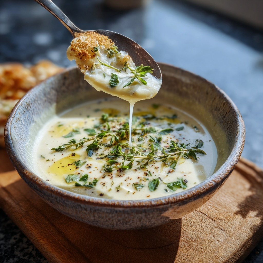 Cremige Blumenkohlsuppe mit Zitronenöl