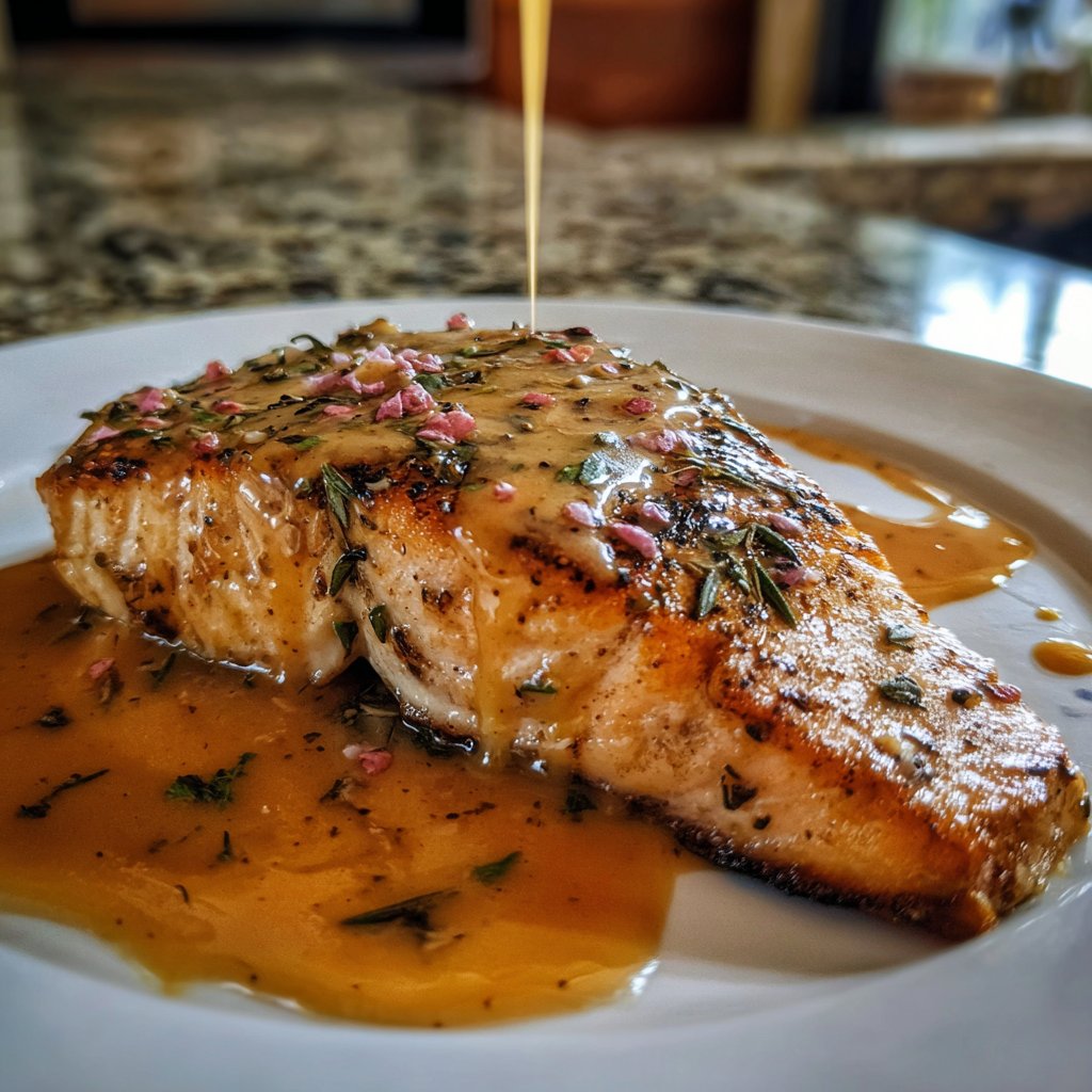 Lachs mit rosa Pfeffersauce