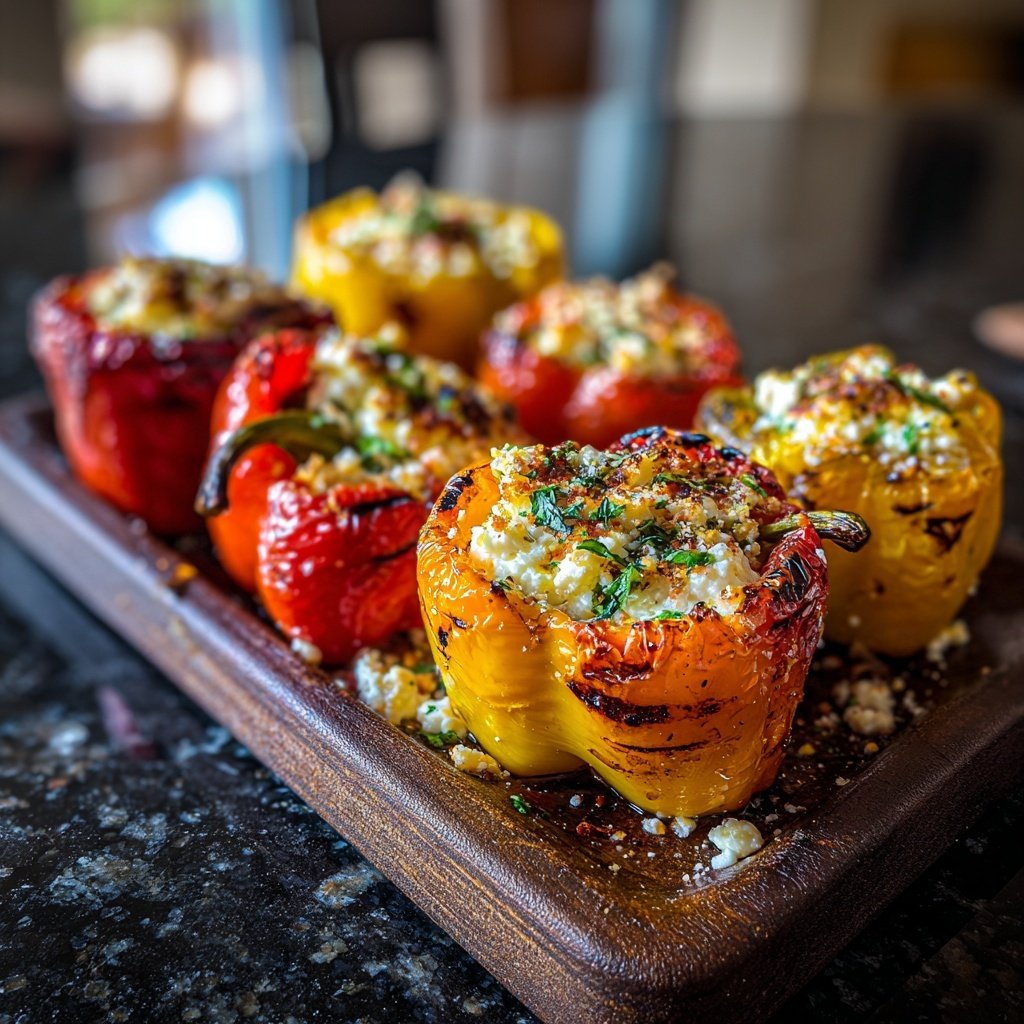 Gegrillte Paprika Mit Feta