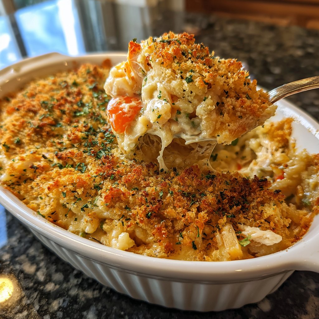 Abendessen mit Reisauflauf