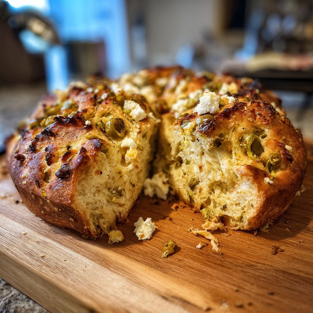 Zupfbrot Mit Oliven Und Feta