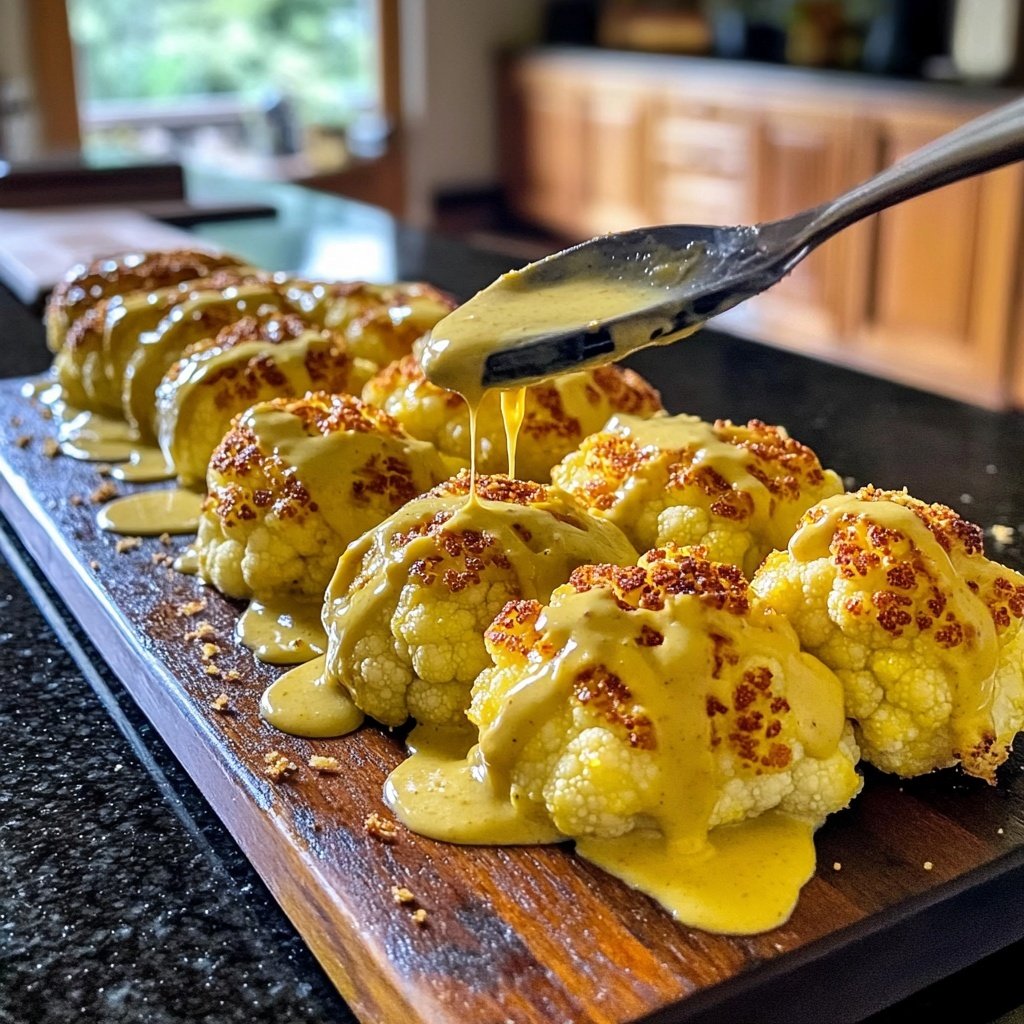 Im Ofen geschmorter Blumenkohl mit Kokos-Currysauce