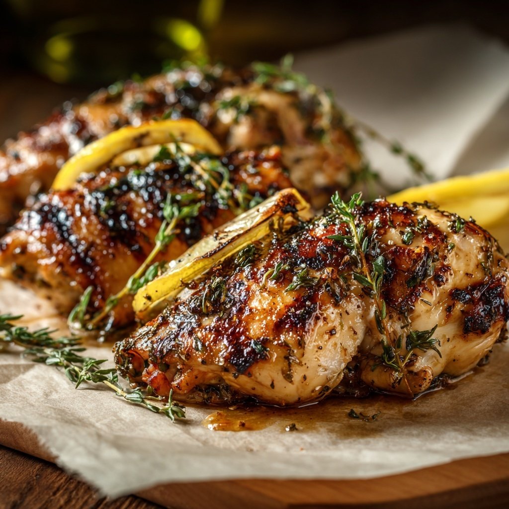 Gegrilltes Zitronen Thymian Hähnchen