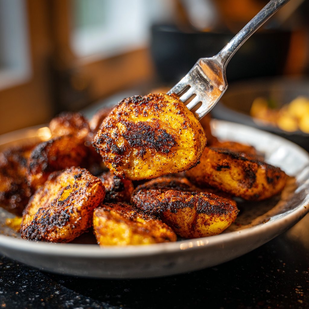 Mittagessen mit gebackenen Süßkartoffeln