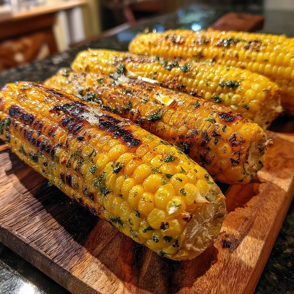 Gegrillte Mais Kolben Mit Kräutern
