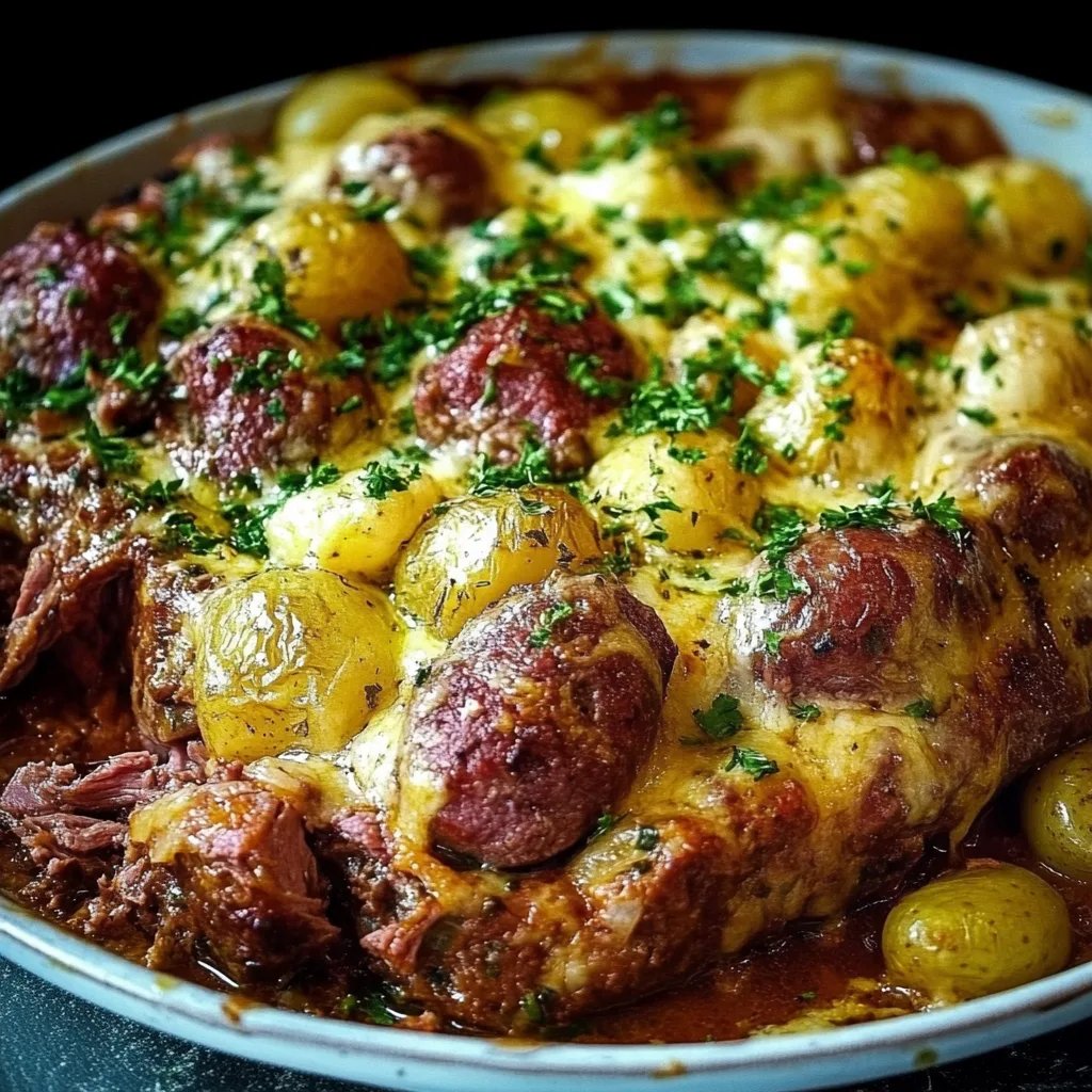 Rosenkohlauflauf mit Hackfleisch und Kartoffeln