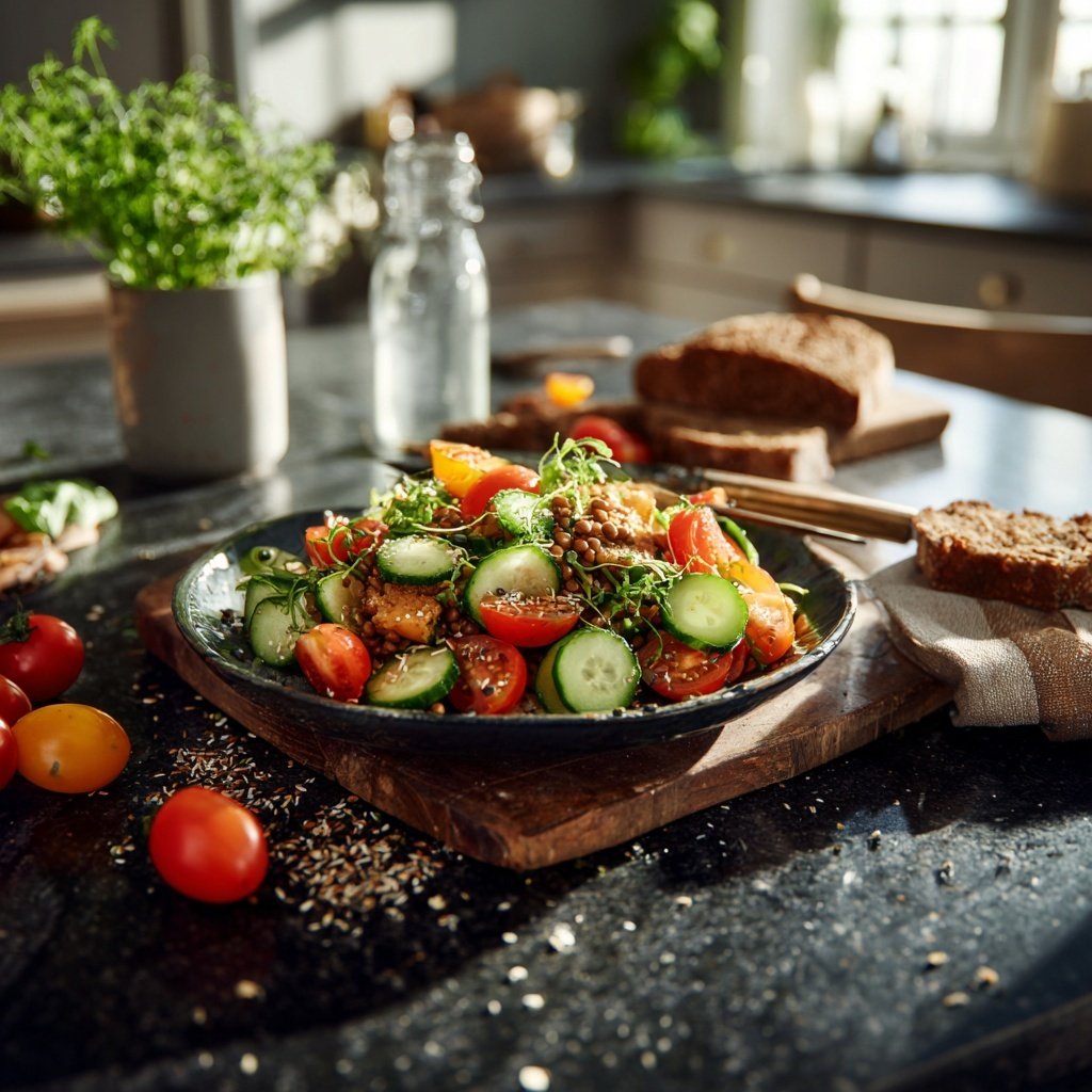 Kalorienarmes Abendessen Mit Linsensalat