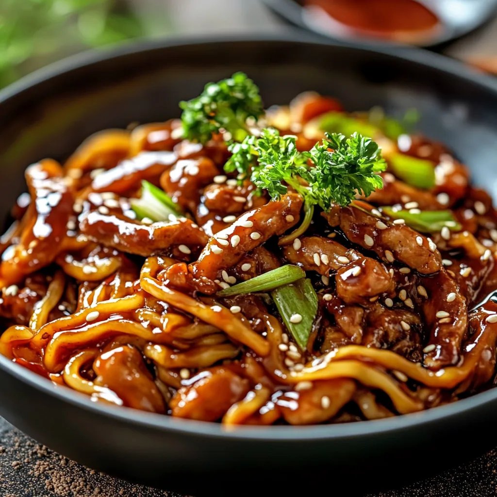 Hähnchen Teriyaki Nudeln