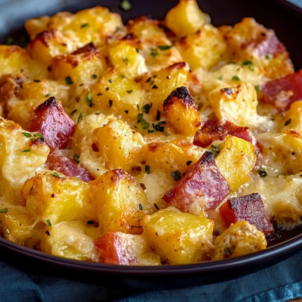 Cremiger Kartoffelauflauf mit Schinken