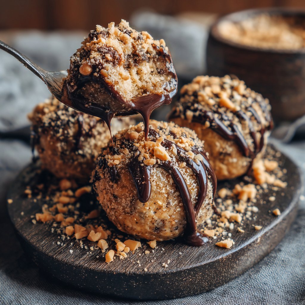 Protein Bällchen mit Erdnuss und Kakao