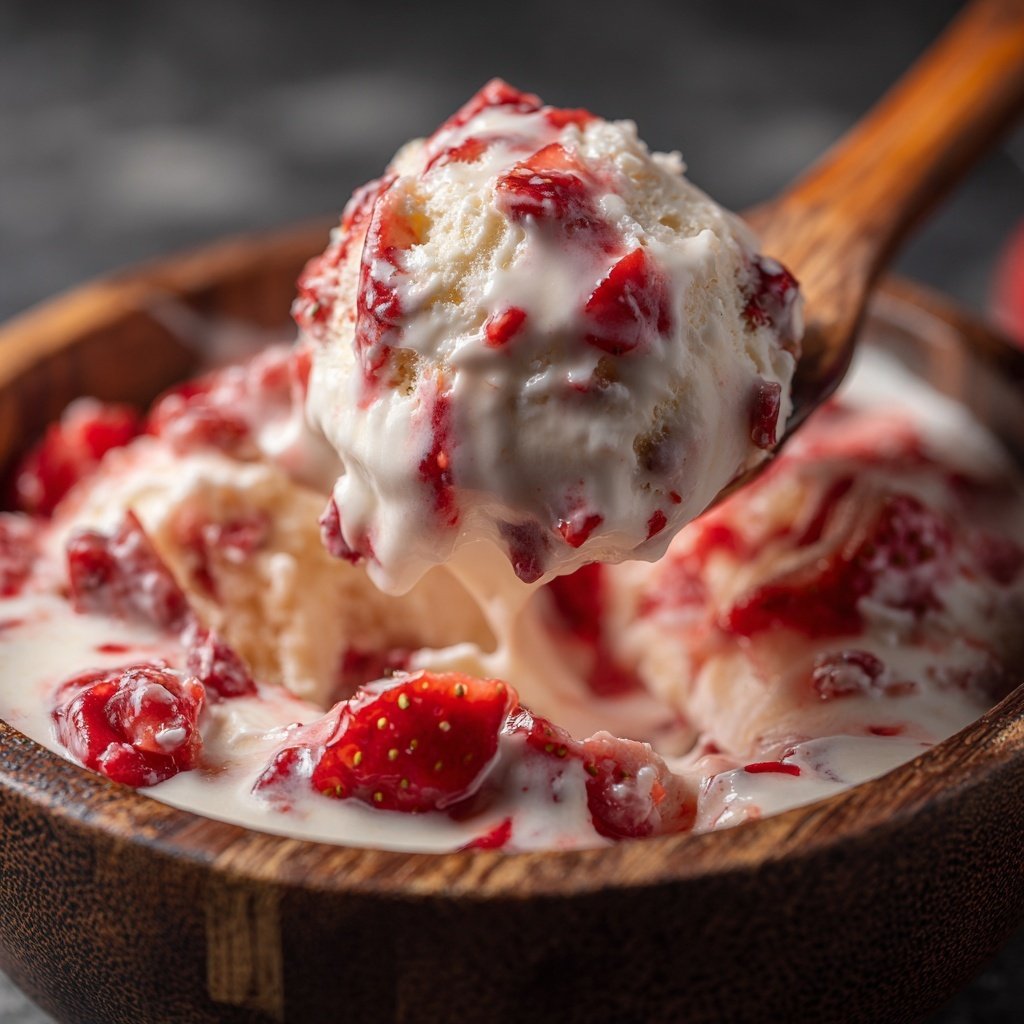 Erdbeereis ohne Eismaschine