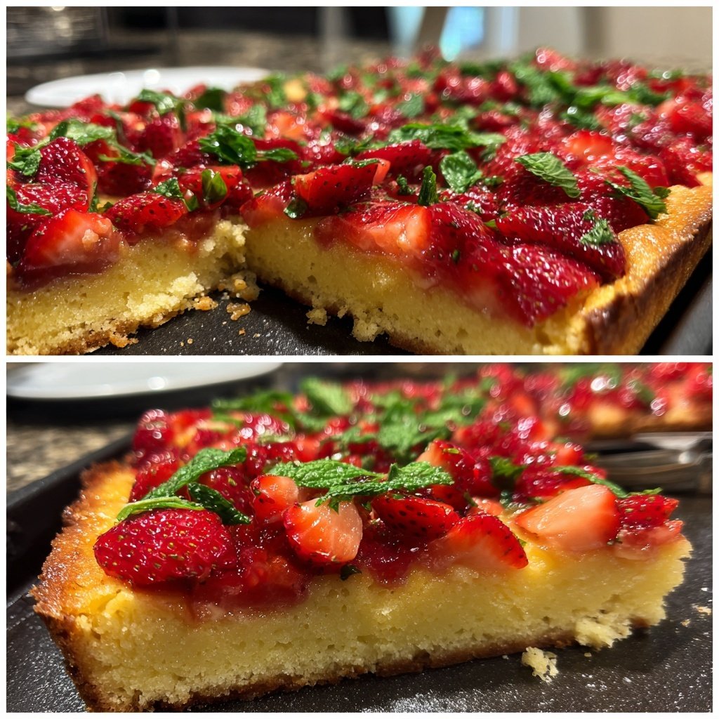 Erdbeerkuchen Mit Frischer Minze