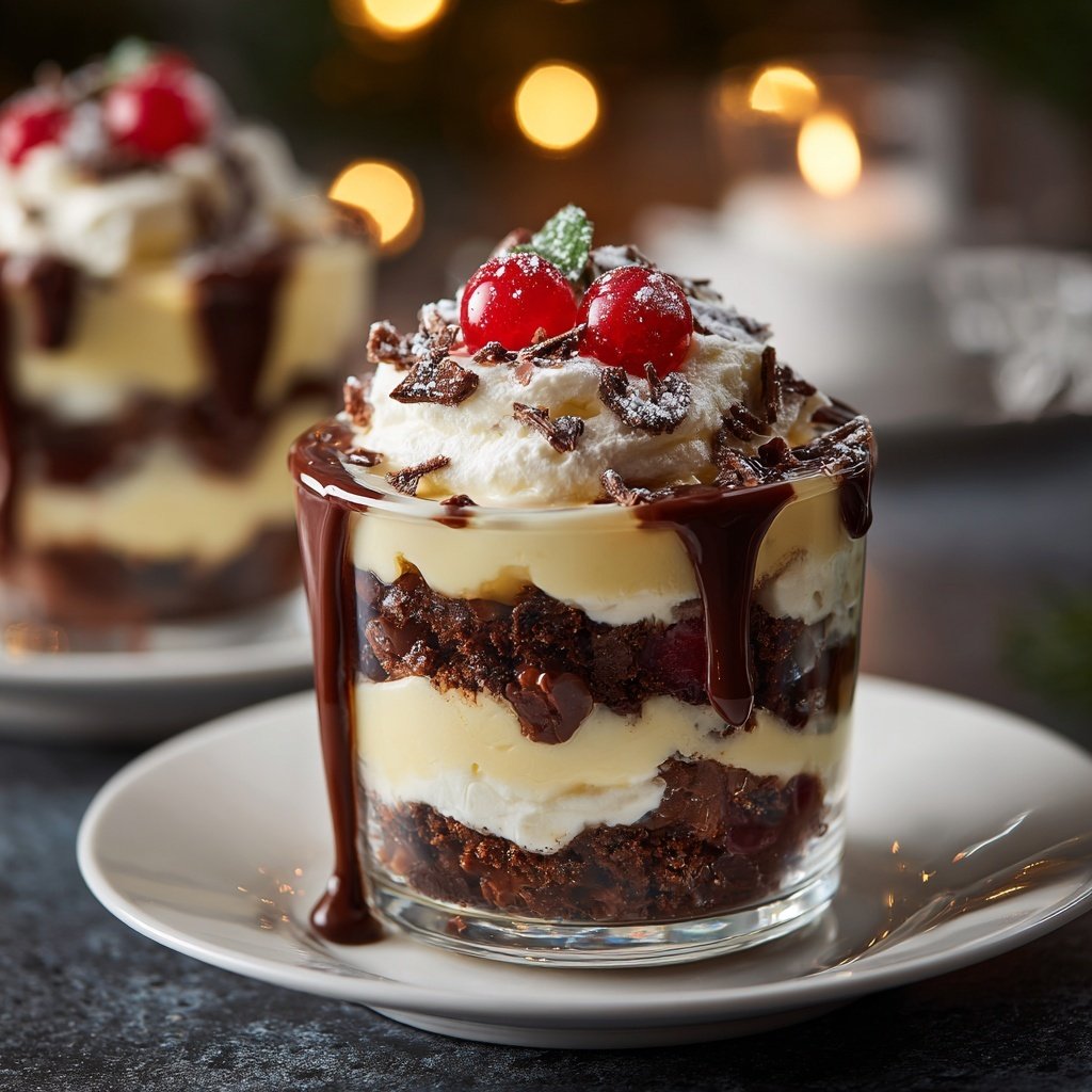 Weihnachtliches Rentier Dessert im Glas