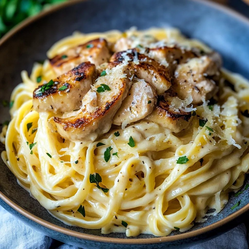 Pasta mit Hähnchen Alfredo