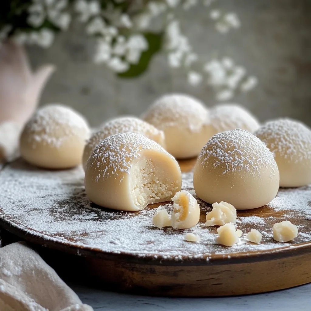 Zarte Vanillekipferl-Kugeln mit Marzipan & Nougat