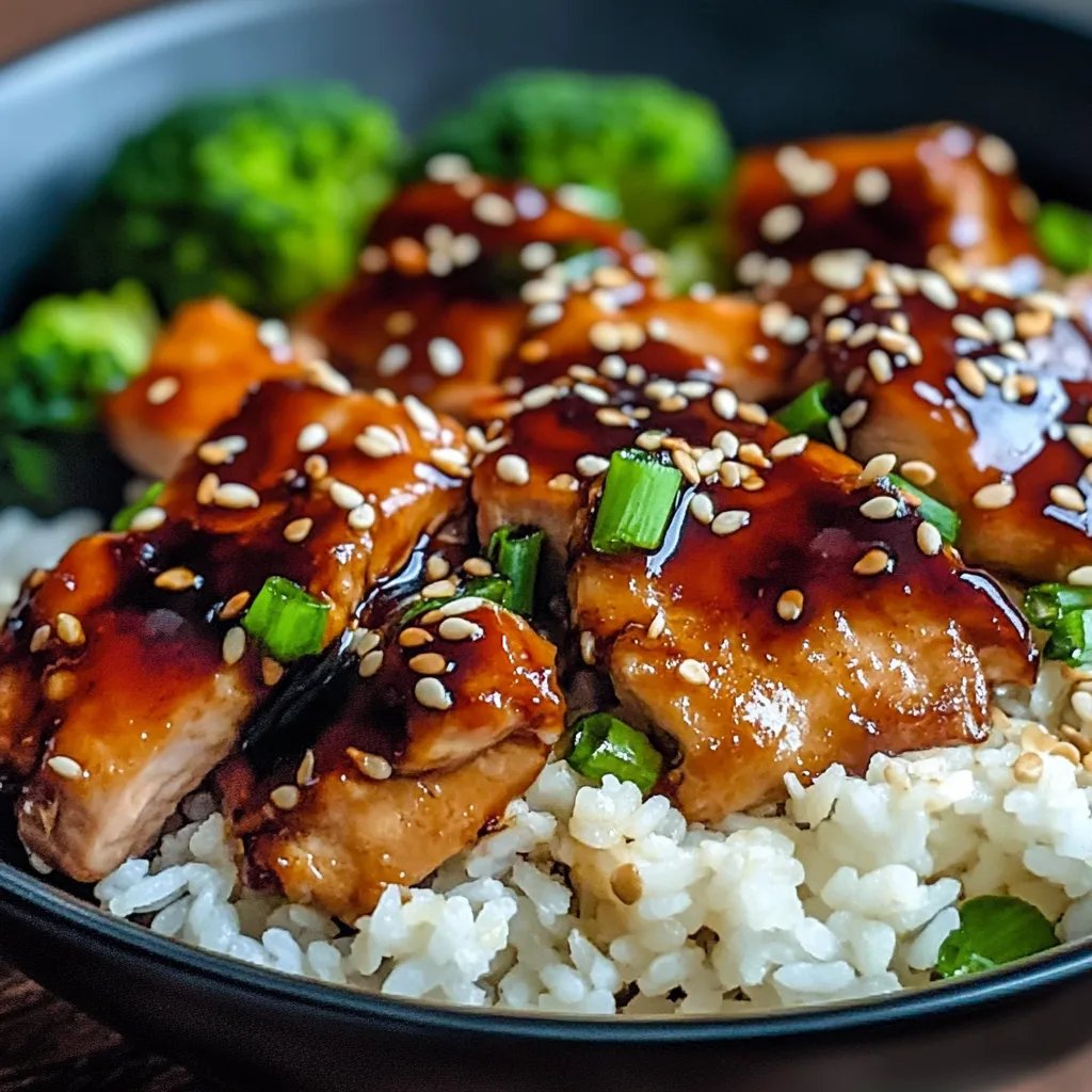 Gesundes Chicken Teriyaki mit Brokkoli und Reis